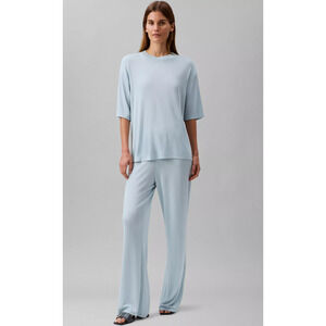 Calvin Klein Women's Shiny  Texture Relaxed T-shit Pants Set. M